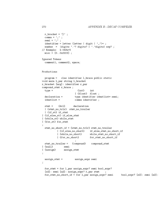 Compiler Design: Theory, Tools, and Examples - Page 270